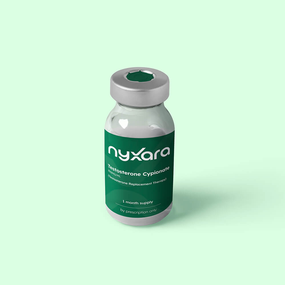 TRT vial bottle green bg