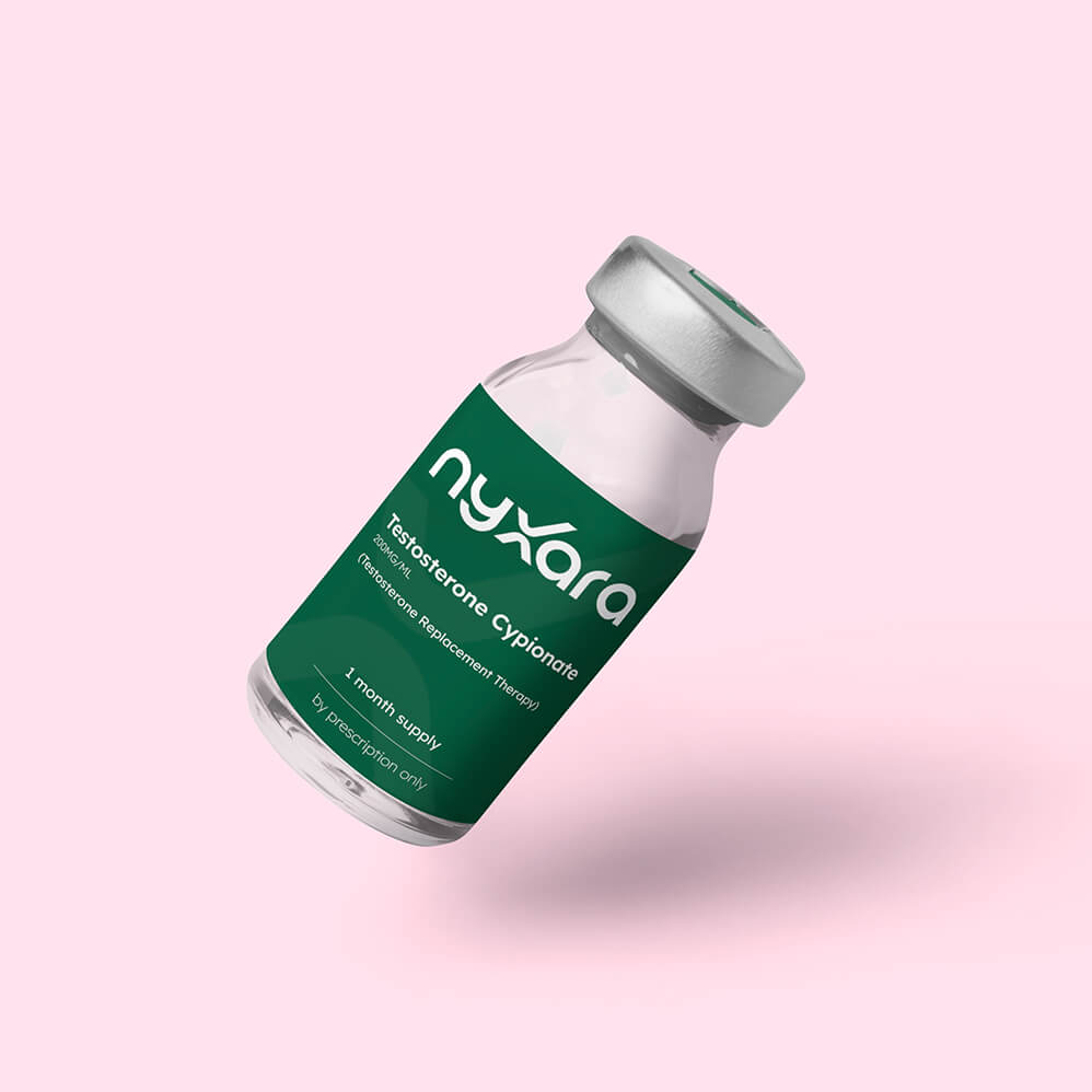 TRT vial bottle pink bg